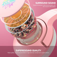Pink Cat Ears Gaming Headset