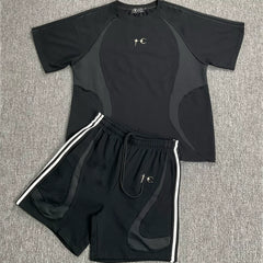 THUG CLUB Sports Function Style Stitching Short Sleeve Set