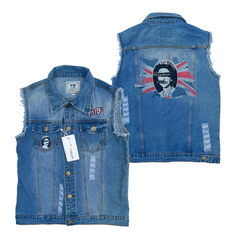 SEX PISTOLS sex pistol European and American men's street style vintage denim shirt vest sleeveless vest (2)