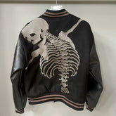 GODSPEED Vintage Stitching Loose Embroidered Skull Jacket