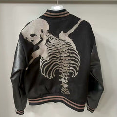 GODSPEED Vintage Stitching Loose Embroidered Skull Jacket