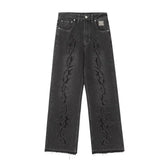 Revenge Smoke Embroidered Thorn Denim Pants