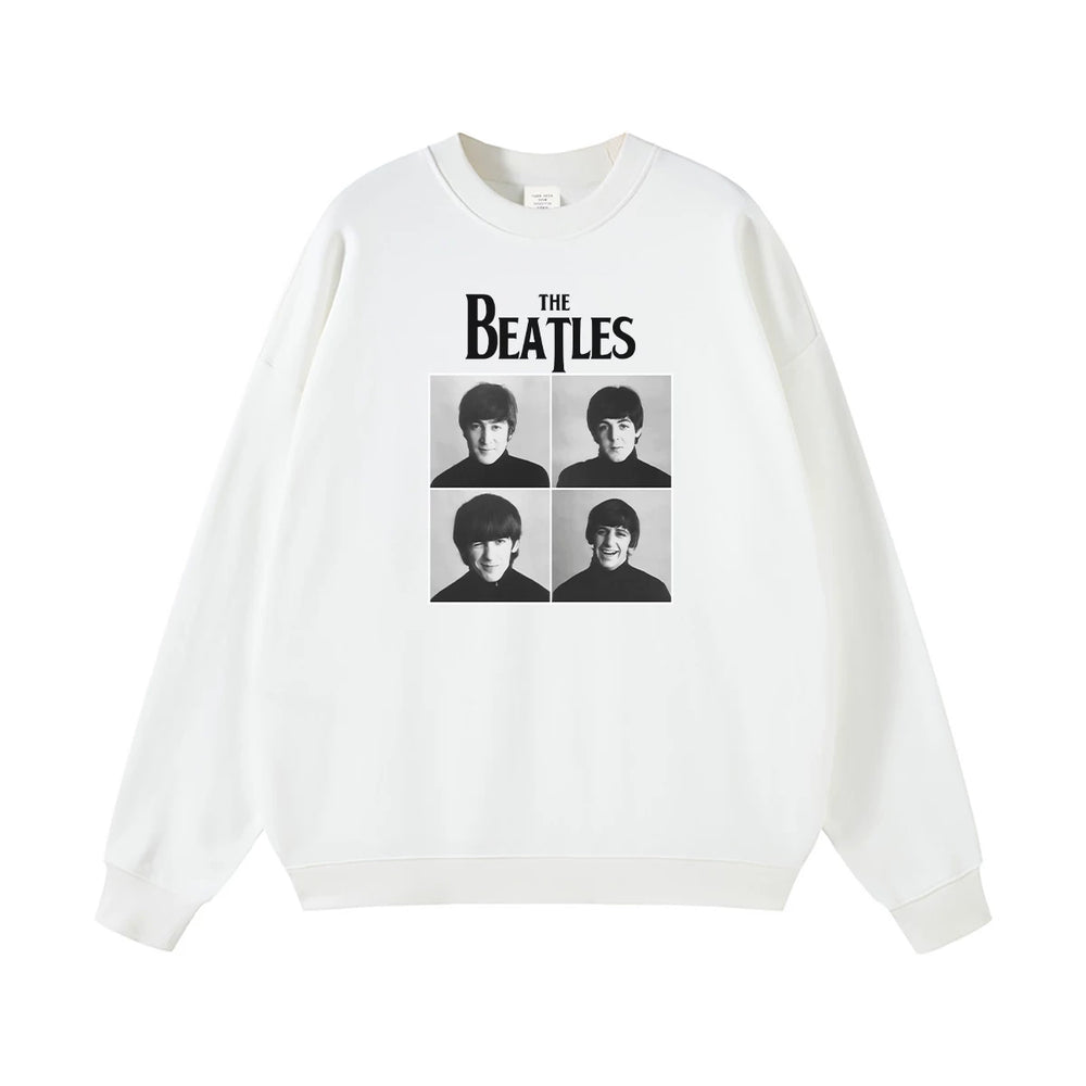 The Beatles rock band American street Nirvana black gray white pure cotton hooded round neck sweatshirt (1)