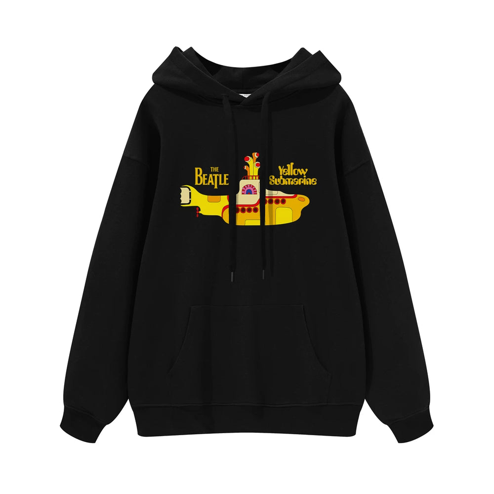 The Beatles rock band American street Nirvana black gray white pure cotton hooded round neck sweatshirt (4)