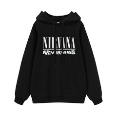 NIRVANA Nirvana Rock Band American Street Gun Flower Nirvana Black Gray White Pure Cotton Hooded Round Neck Sweatshirt (6)