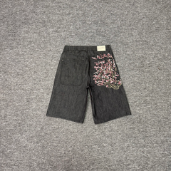 Derschutze Blossom V2 Jorts - Flower Embroidered Denim Pants