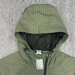 Mertra CHECK Zip-Mouth Loose Contrast Patchwork Jacket