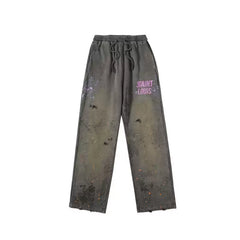 SSSAINT LOUIS - Murky dark straight-fit casual pants