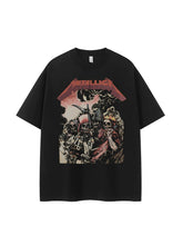 Metallica metal band retro American street vtg loose shoulder pure cotton round neck rock short sleeved T-shirt