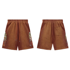 Who Decides War flame print shorts