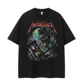 Metallica metal band retro American street niche design, dark shoulder rock short sleeved T-shirt