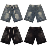 Vale Forever Skittle Beaded Washed Buffalo Denim Shorts