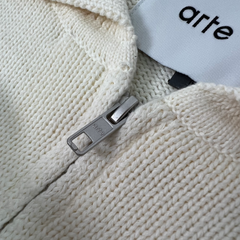 Arte Cardigan Flower round knit embroidered zipper jacket