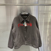 Thug club Letter Embroidered Washed Vintage Jacket