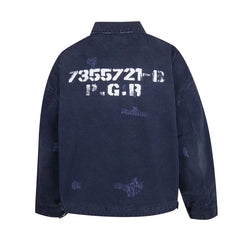 Project Washed Hand Cut Zip Denim Jacket