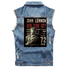 The Beatles, Lennon, retro rock, sleeveless denim vest, vest, vest, denim shirt (3)