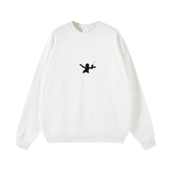 NIRVANA Nirvana Rock Band American Street Gun Flower Nirvana Black Gray White Pure Cotton Hooded Round Neck Sweatshirt (3)
