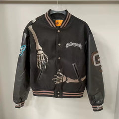 GODSPEED Vintage Stitching Loose Embroidered Skull Jacket