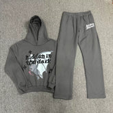 Broken planet Hooded sweatshirt set with puff print