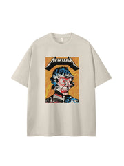 Metallica metal band retro American street niche vtg loose shoulder pure cotton rock short sleeved T-shirt