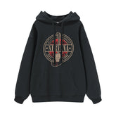 NIRVANA Nirvana Rock Band American Street Gun Flower Nirvana Black Gray White Pure Cotton Hooded Round Neck Sweatshirt (8)