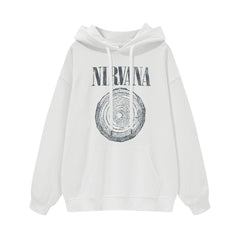 NIRVANA Nirvana Rock Band American Street Gun Flower Nirvana Black Gray White Pure Cotton Hooded Round Neck Sweatshirt (8)