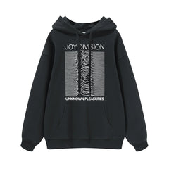 Joy Division Rock Band Happy Split American Street Men's and Women's Black Grey Pure Cotton Hooded Round Neck Hoodie (2)
