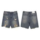 Gallery Dept hole damage washed denim shorts