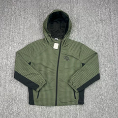Mertra CHECK Zip-Mouth Loose Contrast Patchwork Jacket