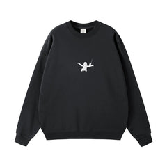 NIRVANA Nirvana Rock Band American Street Gun Flower Nirvana Black Gray White Pure Cotton Hooded Round Neck Sweatshirt (4)