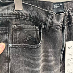 ERD washed denim jeans with distressed and patched holes