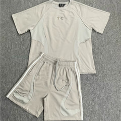 THUG CLUB Sports Function Style Stitching Short Sleeve Set