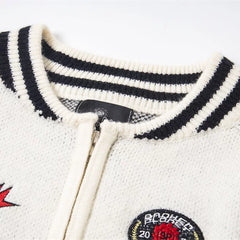 Broken planet zip knit sweater jacket