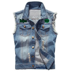 The Beatles, Lennon, retro rock, sleeveless denim vest, vest, vest, denim shirt (1)