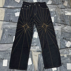 Thug Club embroidered spider-web jeans