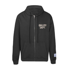 Gallery Dept letter logo slogan-print zip-up jacket