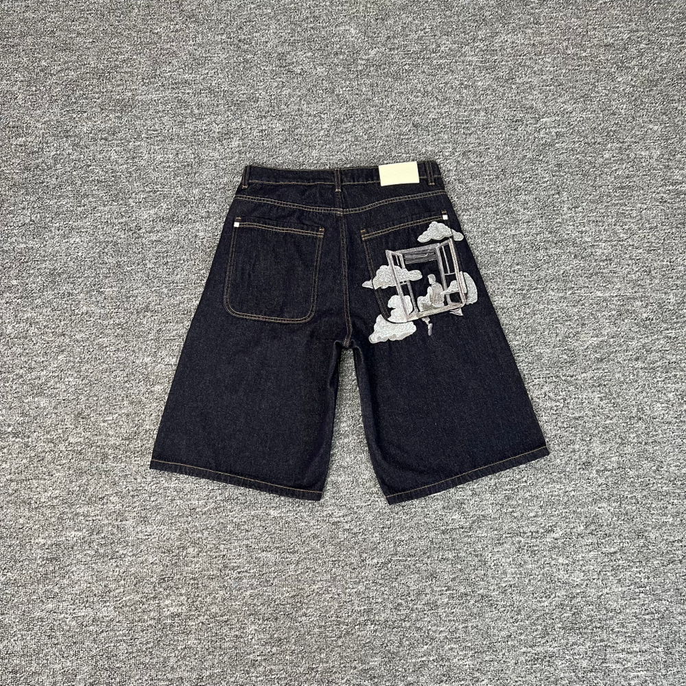 Derschutze Street Style Embroidered Denim Shorts