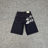 Derschutze Street Style Embroidered Denim Shorts