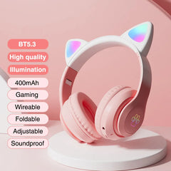 Cat Ears Gaming Headset with LED Lights