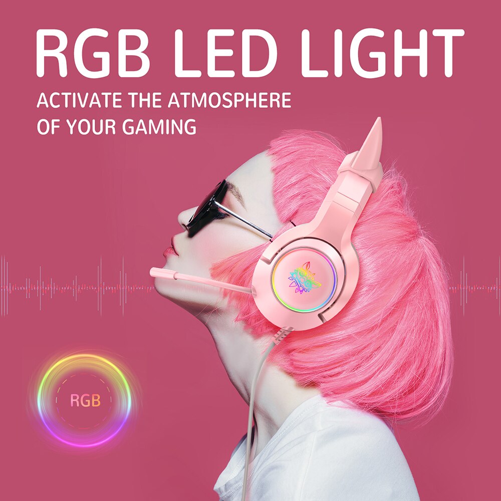 Pink Cat Ears Gaming Headset