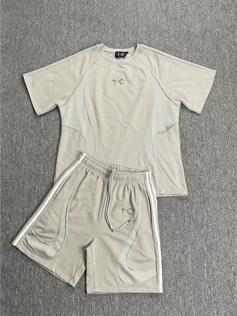 THUG CLUB Sports Function Style Stitching Short Sleeve Set