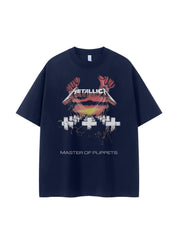 Metallica metal band retro American street niche hip-hop design vtg rock short sleeved T-shirt