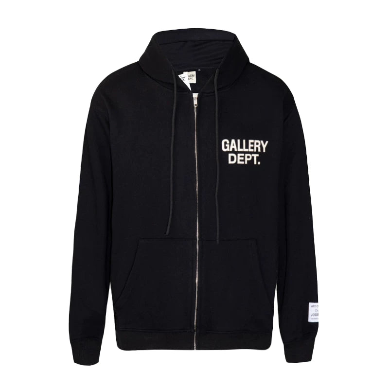 Gallery Dept letter logo slogan-print zip-up jacket
