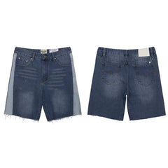 Gallery Dept Washed Dark Blue Plaid Denim Shorts