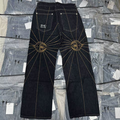 Thug Club embroidered spider-web jeans
