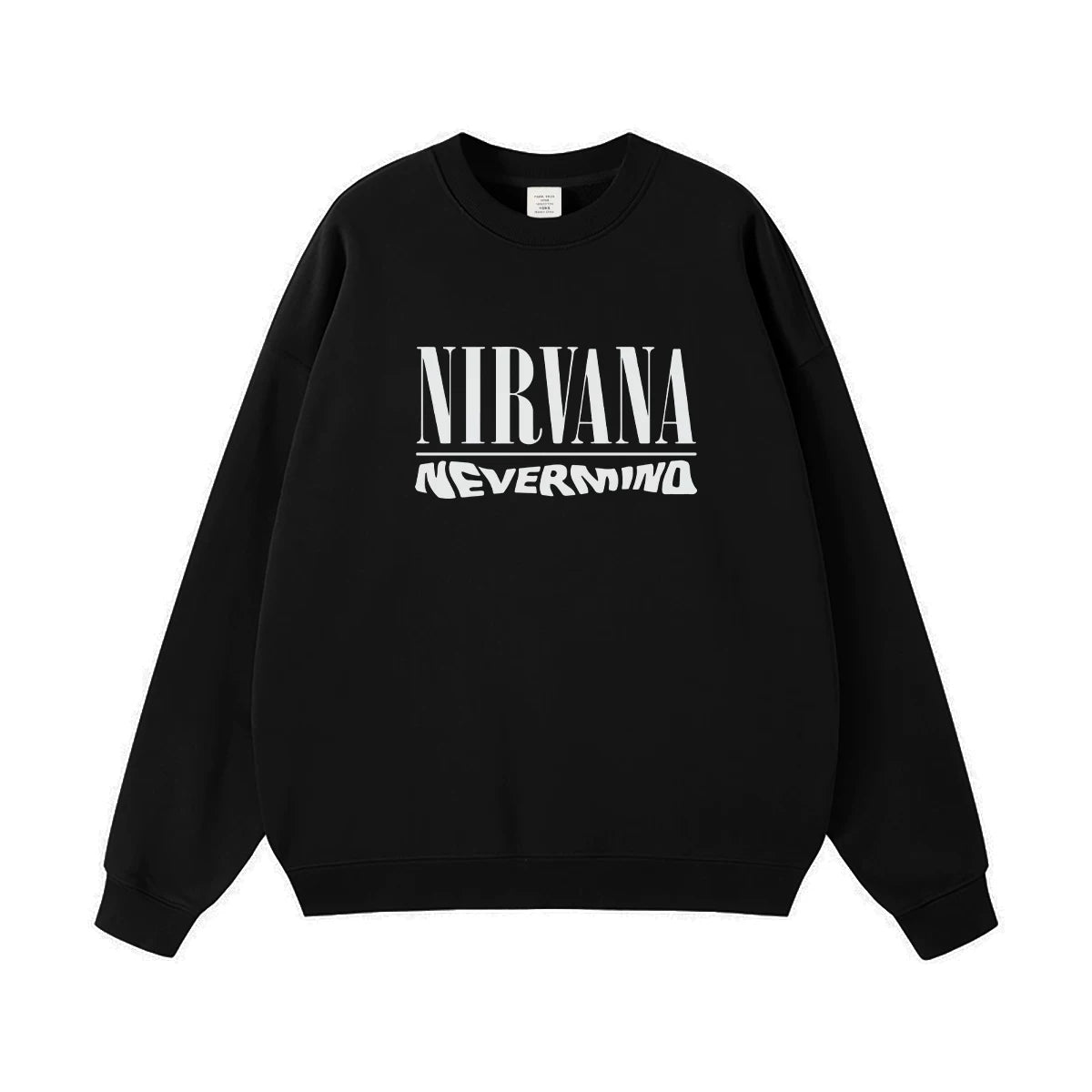 NIRVANA Nirvana Rock Band American Street Gun Flower Nirvana Black Gray White Pure Cotton Hooded Round Neck Sweatshirt (6)