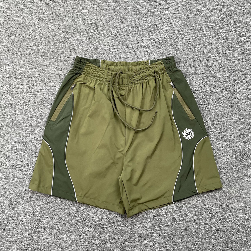 Broken Planet Color-Contrast Plaid Jogging Shorts
