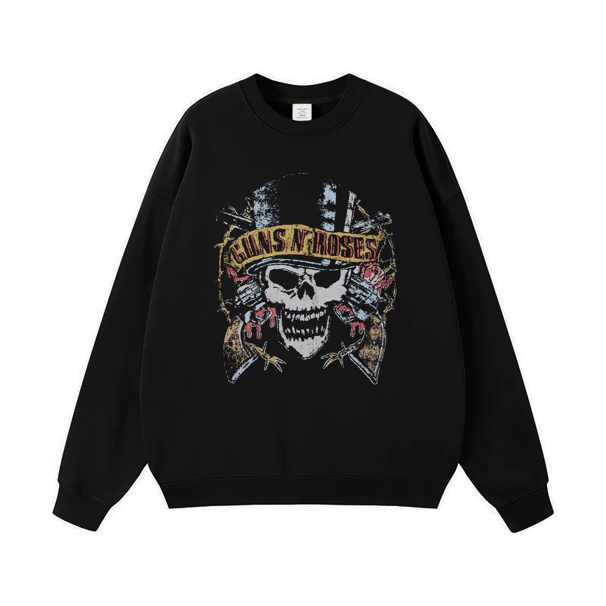 Guns n Roses Rock Band American Street Men's and Women's Black Grey White Cotton Hooded Round Neck Hoodie (2)