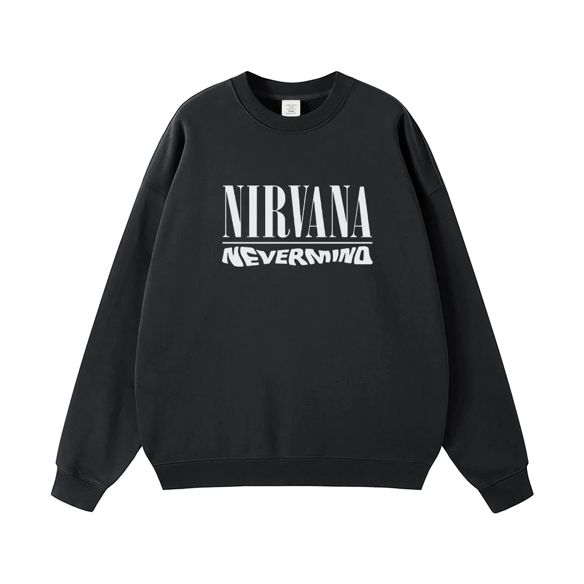 NIRVANA Nirvana Rock Band American Street Gun Flower Nirvana Black Gray White Pure Cotton Hooded Round Neck Sweatshirt (6)