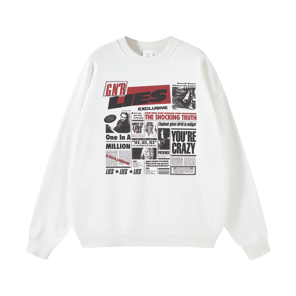 Guns n Roses Rock Band American Street Men's and Women's Black Grey White Cotton Hooded Round Neck Hoodie (4)